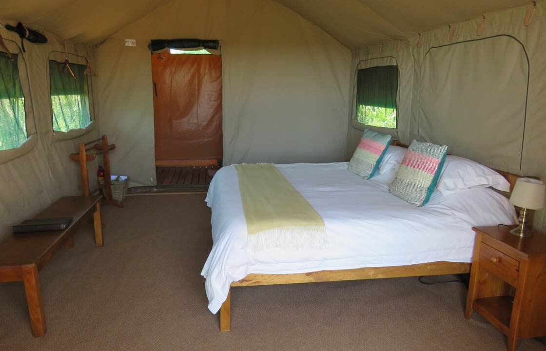 S007-IT2 - Bedroom in Camping Tent with Double Bed Sustainable Safaris Africa - Journeys - Budget Eastern Cape Safari - Bedroom in Camping Tent with Double Bed