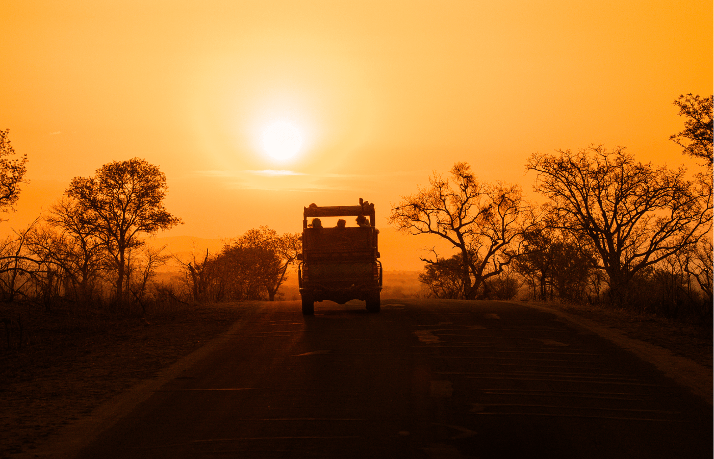 S008 - IT3 - Safari Car Departing at Sunset Sustainable Safaris Africa - Journeys - Luxury Eastern Cape Couples Safari - Safari Car Departing at Sunset