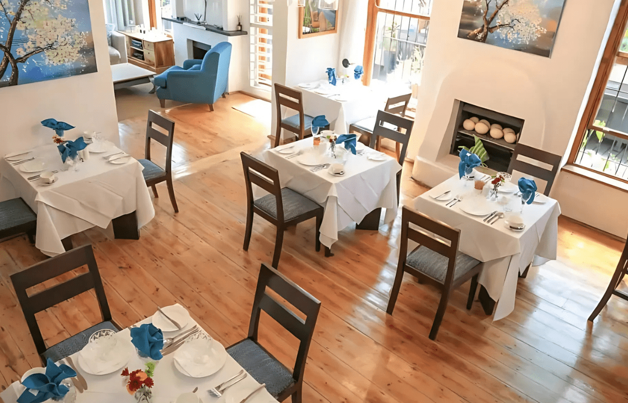 S004 - IT1 - Dining Area at Accommodation and Set Tables Sustainable Safaris Africa - Journeys - African Glamping Safari - Dining Area at Accommodation and Set Tables